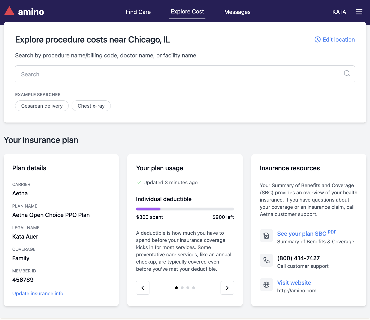 TIC UI Explore Cost Home